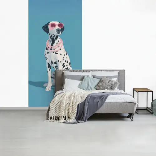 Dalmatiër - Zonnebril - Blauw fotobehang vinyl groot -slaapkamer