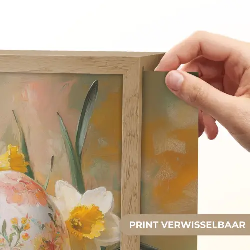 Bloemen - Eieren - Geschilderd Light Box met batterij (Wandlamp) middel -USP_websiteprintNL