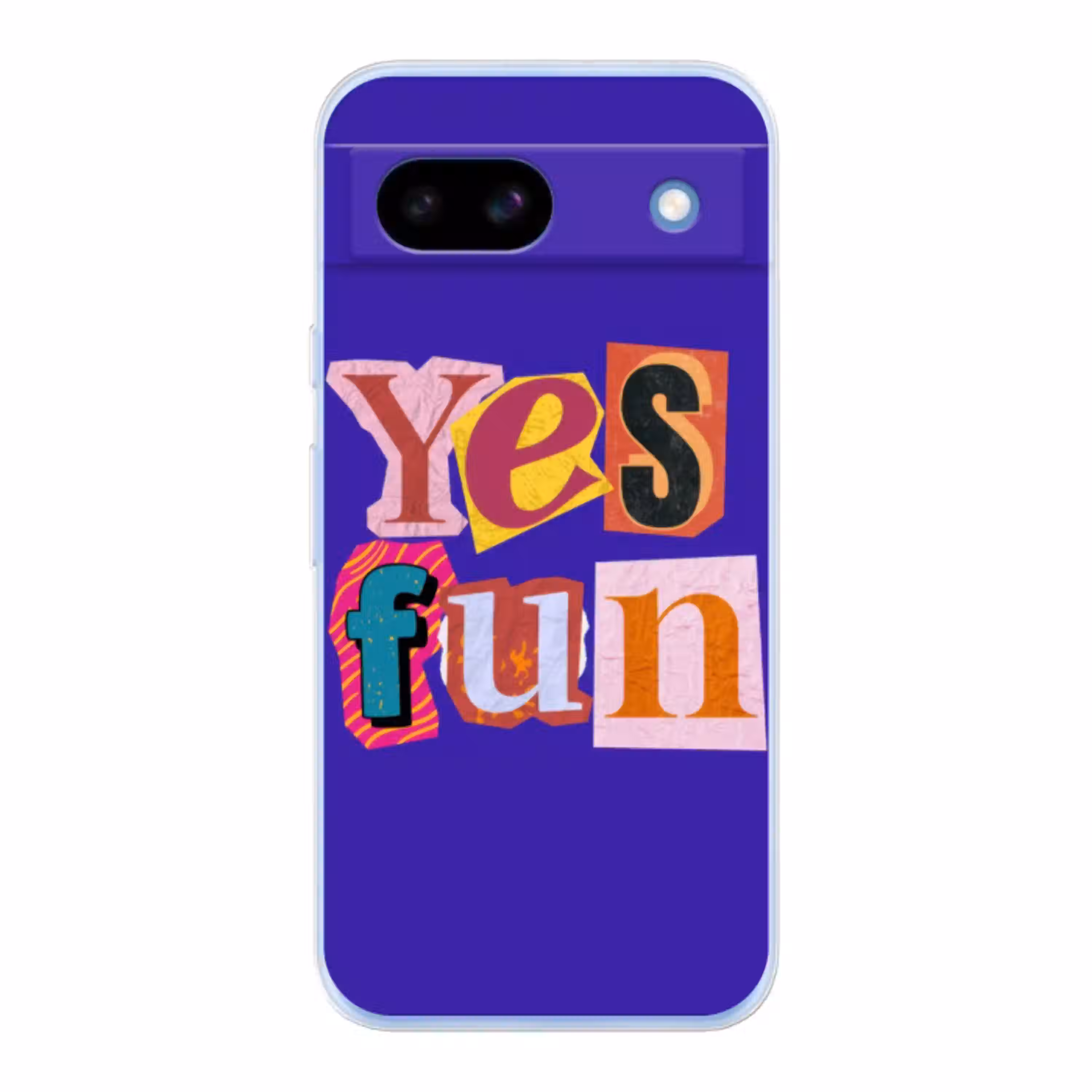 Yes fun - Kleurrijk - Collage-stijl Telefoonhoesje Google Pixel 8 a klein -3d