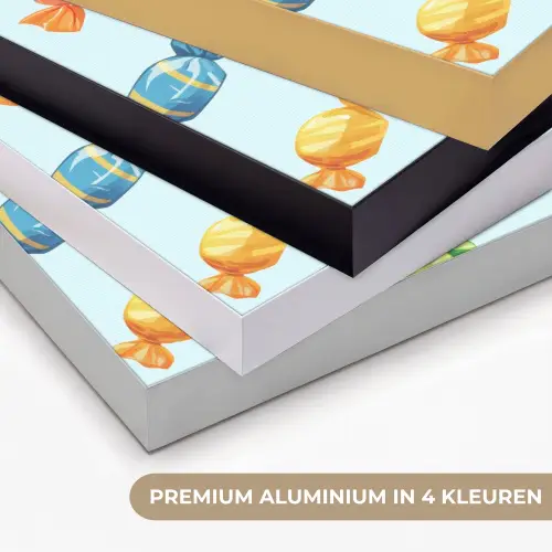 Blauw - Patroon - Snoep Textielframe zwart klein -USP_kleurenNL