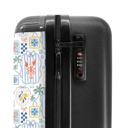 Zomers illustraties kleurrijk NBS - Handbagage koffer - Volwassenen Unisex middel -slot