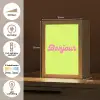 Groen - Roze bonjour - Retro Light Box met kabel (Tafellamp) klein -USP_NL
