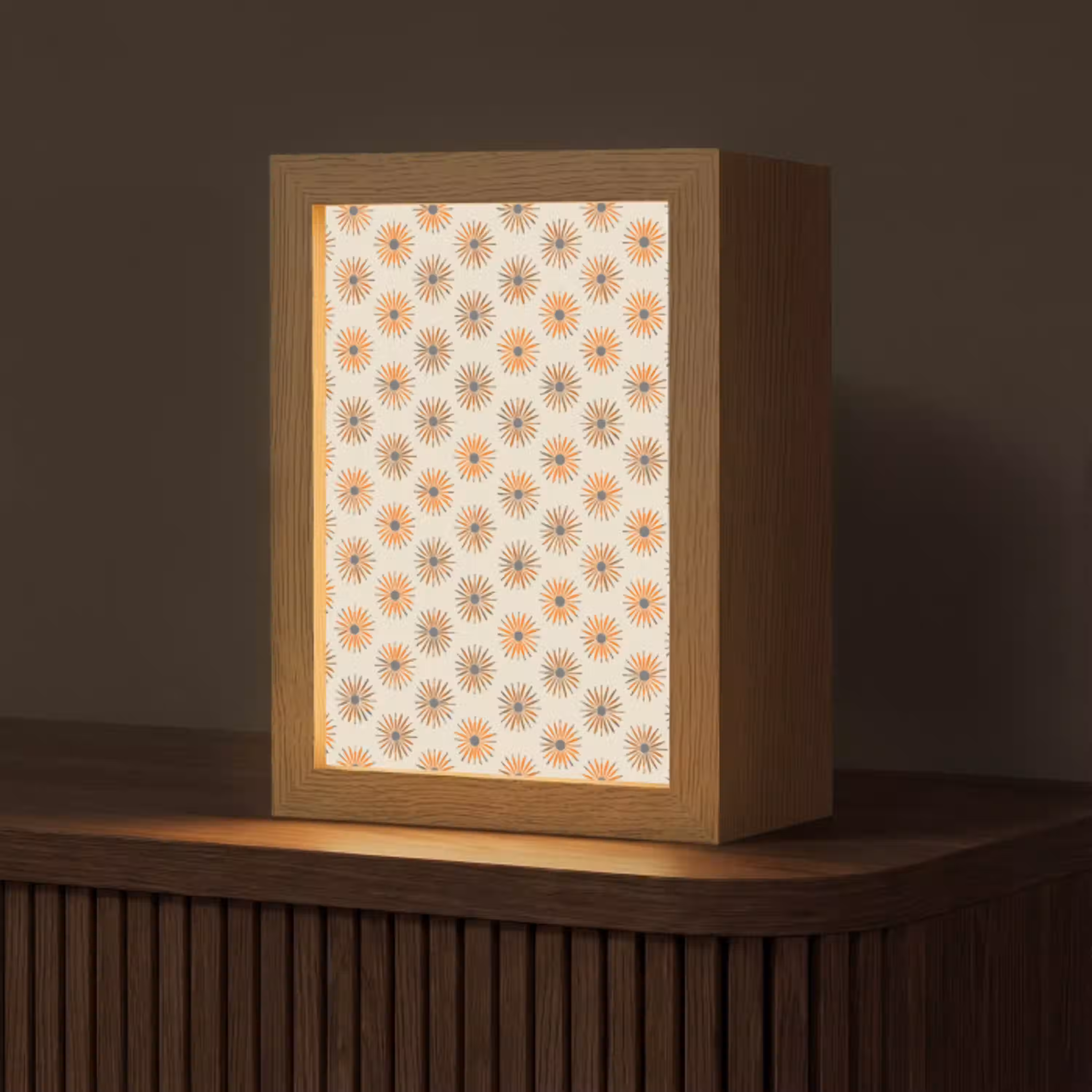Madelief - Patroon - Oranje Light Box met kabel (Tafellamp) klein 925 -z3d_website