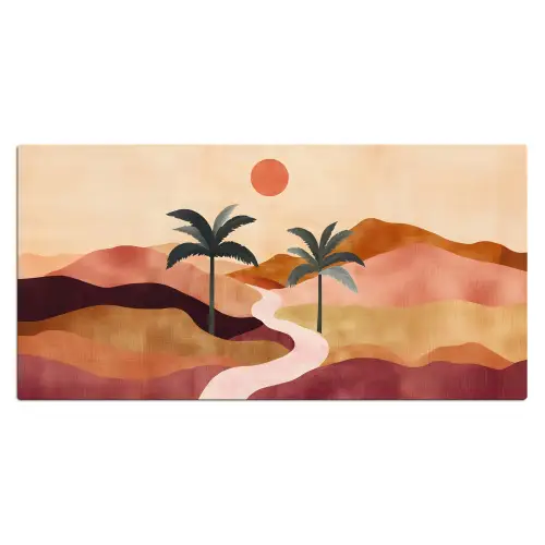 Heuvels - Palmbomen - Abstract Muismat XXL klein -3d_leeg