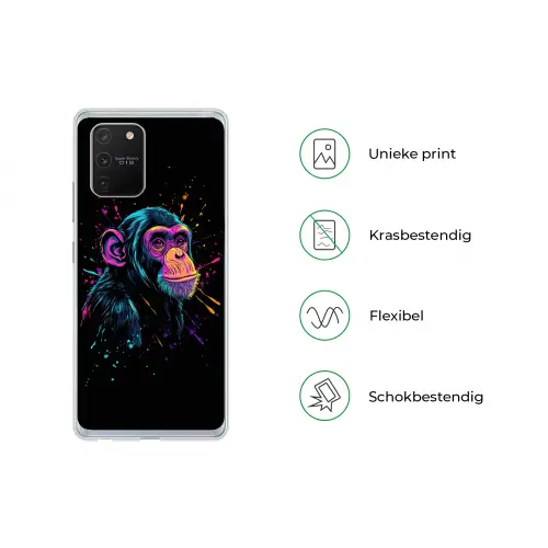 Aap - Verf - Neon - Kleur Telefoonhoesje Samsung Galaxy S10 Lite klein -specsS10Lite