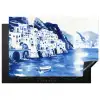 Dorp - Rotswand - Roeiboot - Water Inductie beschermer vinyl 3mm klein -3d
