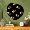 Macarons - Patroon - Goud - Zwart Wandcirkel Organisch Aluminium middel -sfeer2