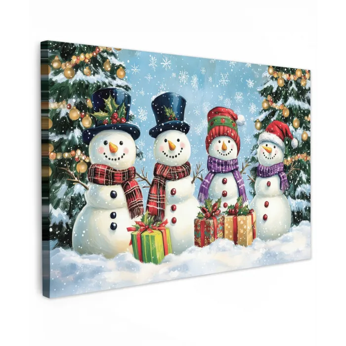 Vrolijk -  Sneeuw - Kleurrijk canvas 2cm klein -z3d