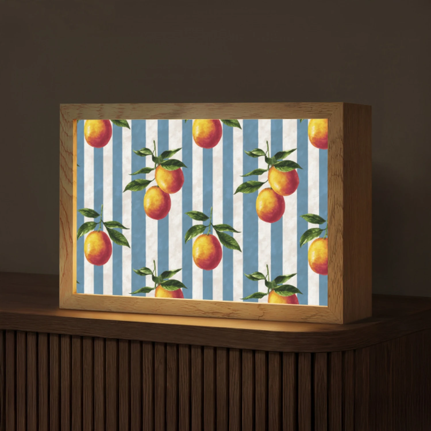 Strepen - Citroen - Blauw Light Box met kabel (Tafellamp) klein 924 -z3d_website