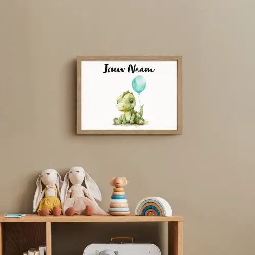 Draak - Baby dier - Blauwe ballon Light Box met batterij (Wandlamp kind) middel -sfeer2_kind
