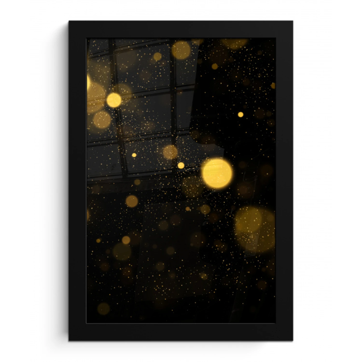 Goud - Abstract - Luxe - Zwart fotolijst zwart zonder passe partout klein -3d