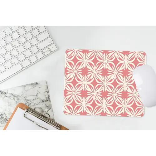 Roze - Bloemenmotief - Wit - Modern muismat rubber klein 262 -witbureau