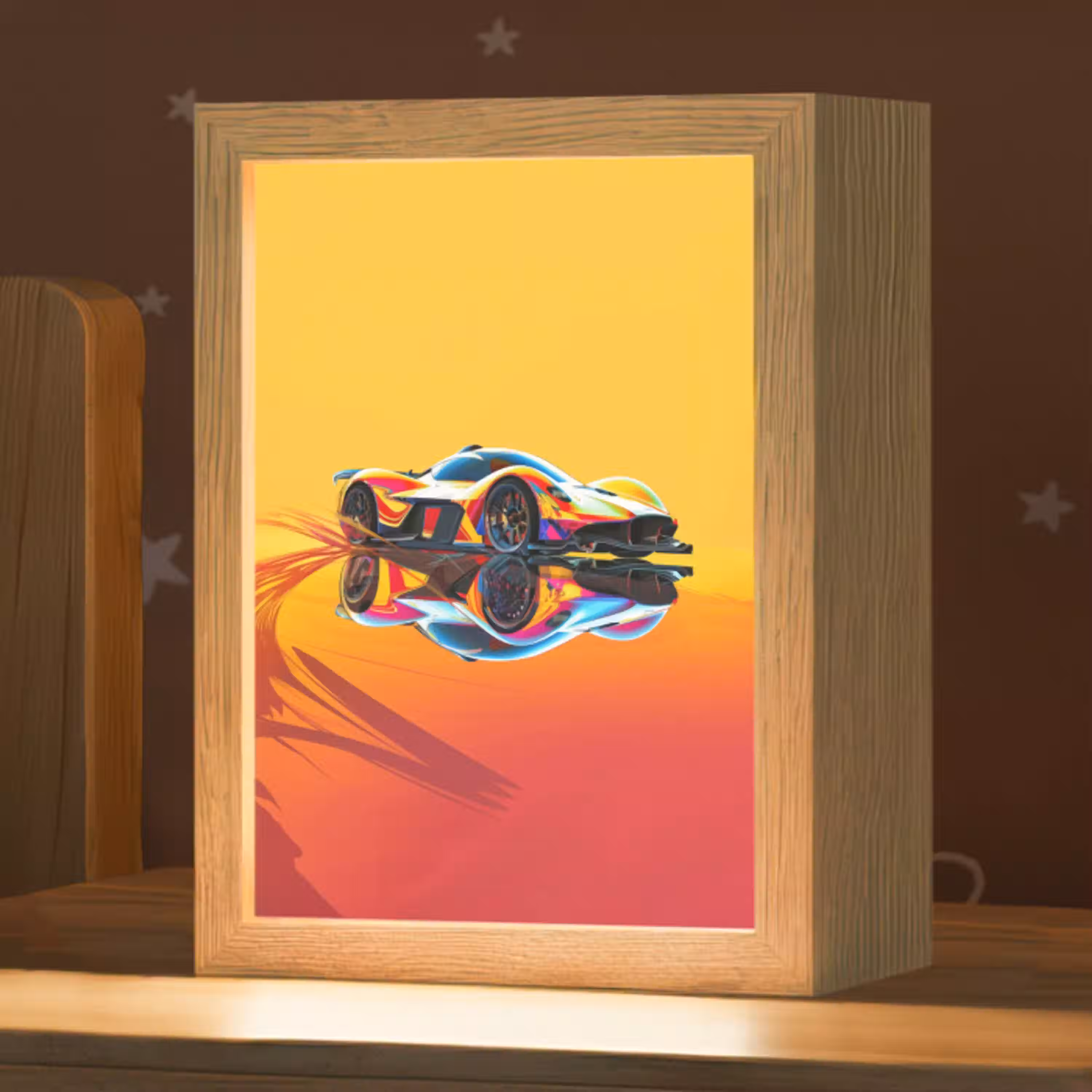 Auto - Race  - F1 - Jongens - Geel - Rood Light Box met kabel klein -zzz_3d_website