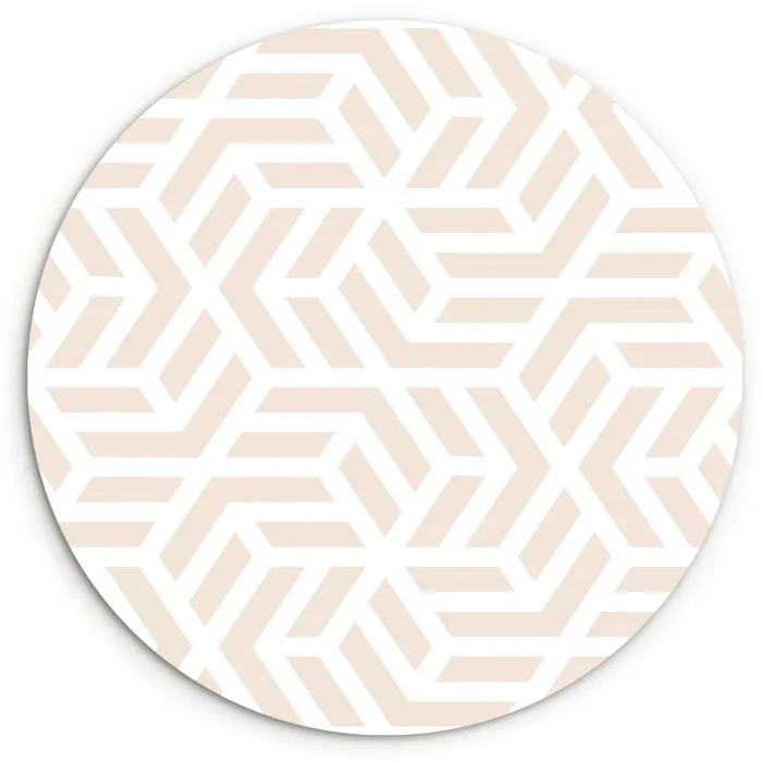 Beige - Geometrie - Patronen - Abstract Wandcirkel kunststof plaat 5mm dik klein 188 -3d
