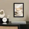 Cappuccino - Schuim - Schotel - Beige fotolijst zwart zonder passe partout klein -sfeer1