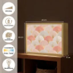 Waaiers - Goud - Roze Light Box met batterij (Wandlamp) middel 907 -USP_websiteoverzichtDE