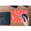 Zebraprint - Grafisch - COOL - Oranje muismat rubber klein -toetsenbord
