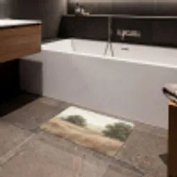 Landschap - Minimalistisch - Beige Badmat klein -sfeer3