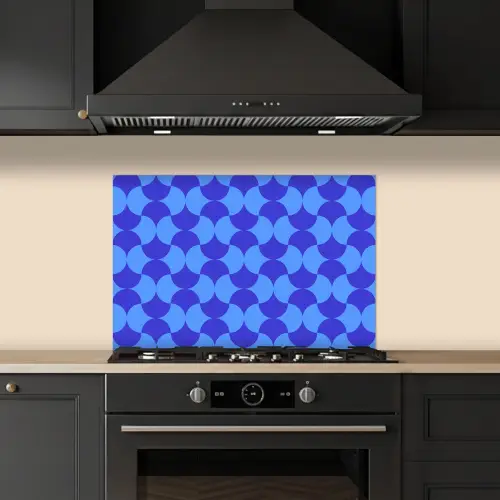 Blauw - Maanvlakken - Patroon keuken achterwand spatscherm klein 900 -sfeer1