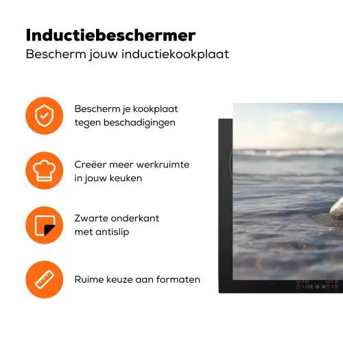 Glazenfles - Post - Zee - Zand Inductie beschermer vinyl 3mm klein -zzzzzzz-td-ups