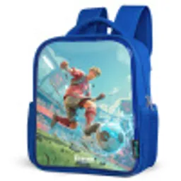 Voetbal - Jongen - Stadion - Elektrisch Kinderrugzak - Blauw middel -schuin