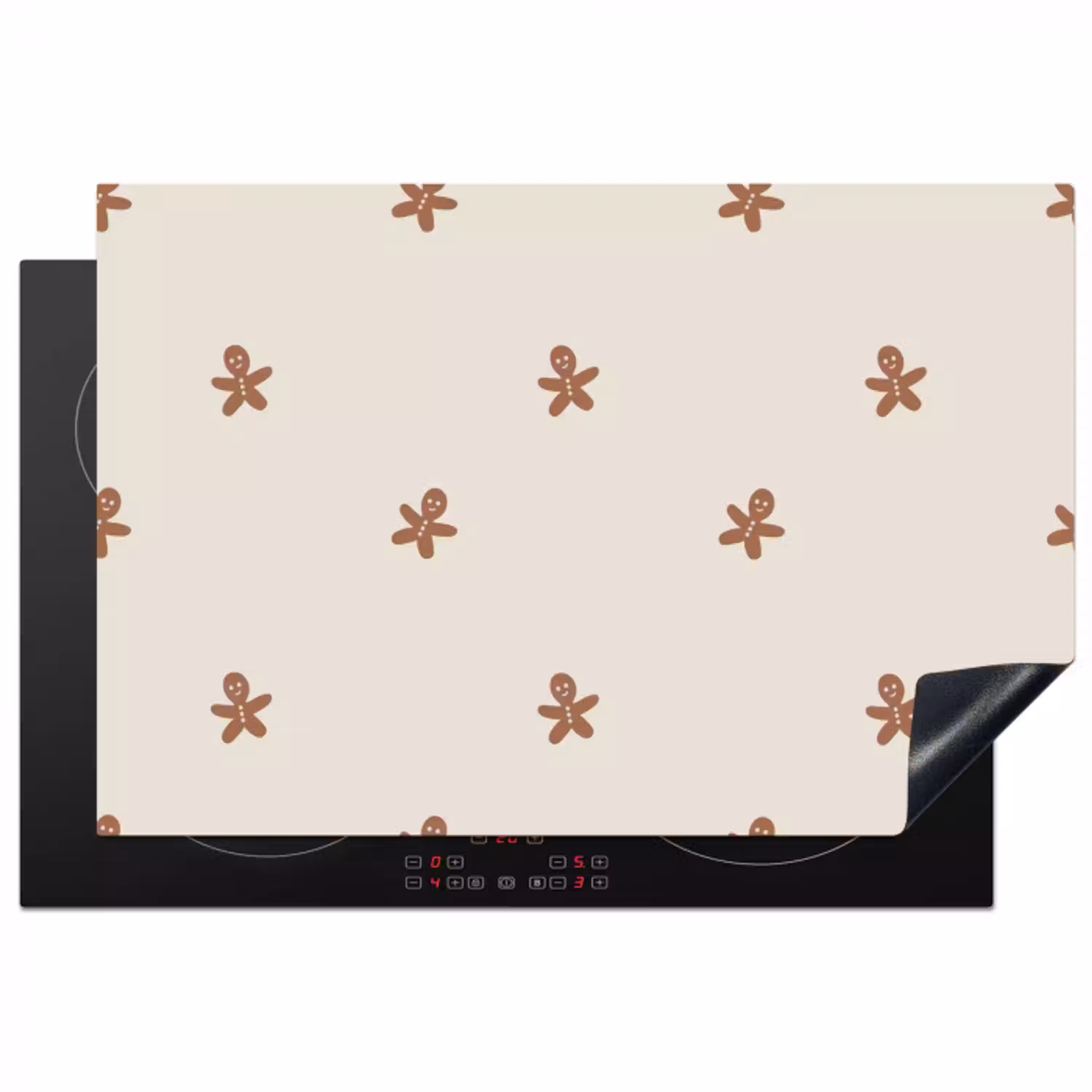 Patroon - Koekjes - Beige Inductie beschermer vinyl 3mm klein 276 -3d