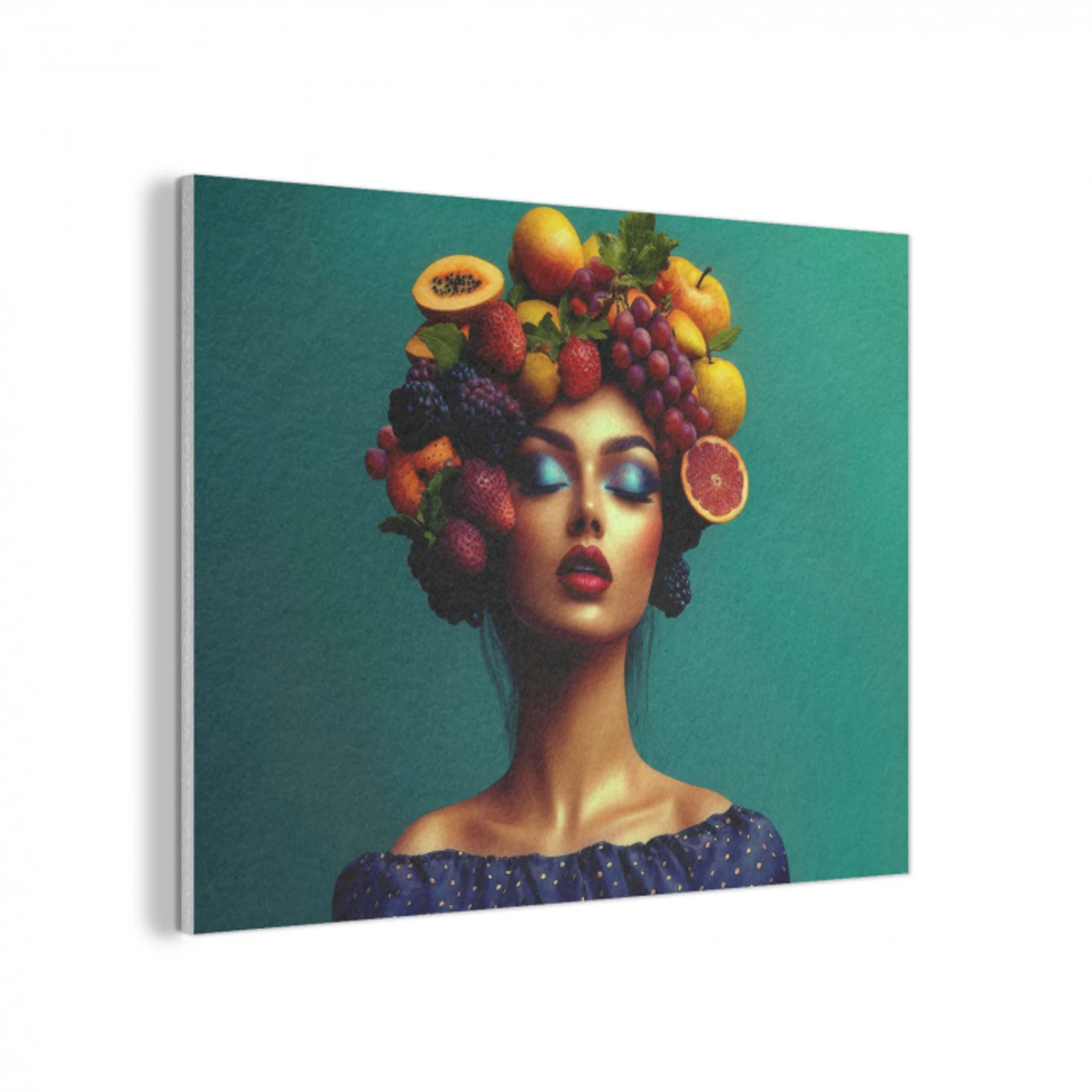 Vrouw - Hoodtooi - Tropisch - Fruit - Druiven PET vilt klein -3d