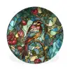 Vogel - Tak - Rozen - Mozaïek Wandcirkel aluminium klein -3d