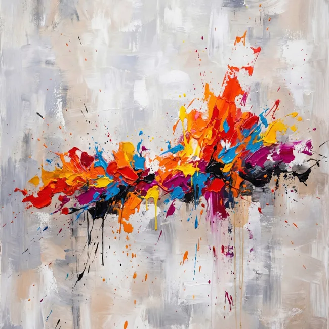 Behang - Abstract - Schilderij - Kleurrijk - Dynamisch