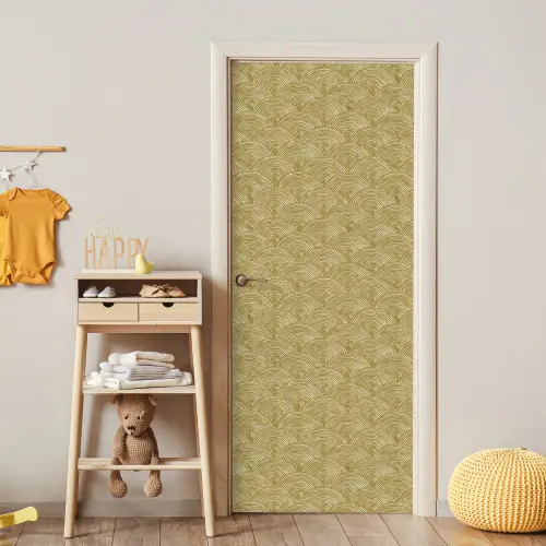 Waaier - Geometrisch - Groen deurposter klein 289 -sfeer4