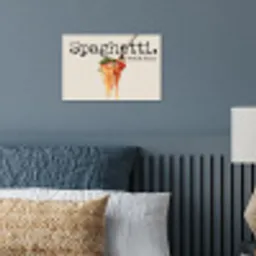 Spaghetti - tomatensaus - Parmezaanse kaas poster papier klein -sfeer2