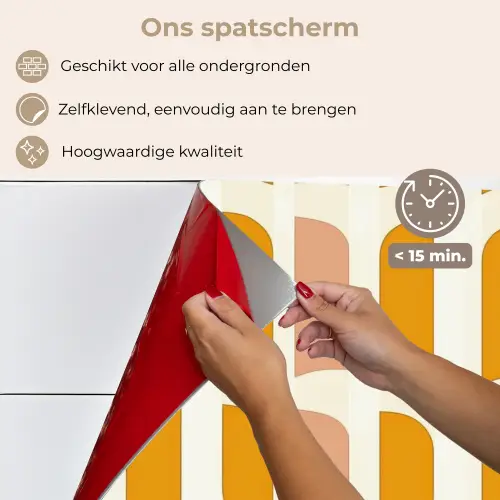 Geometrisch - Patroon - Geel - Roze keuken achterwand spatscherm klein 900 -spatscherm_NL