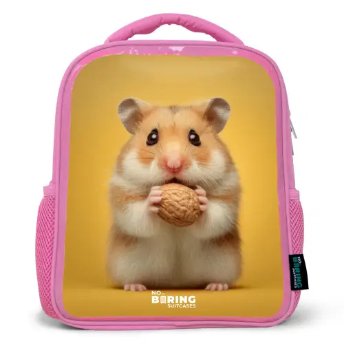 Hamster - Walnoot - Dier Kinderrugzak - Roze middel -3d
