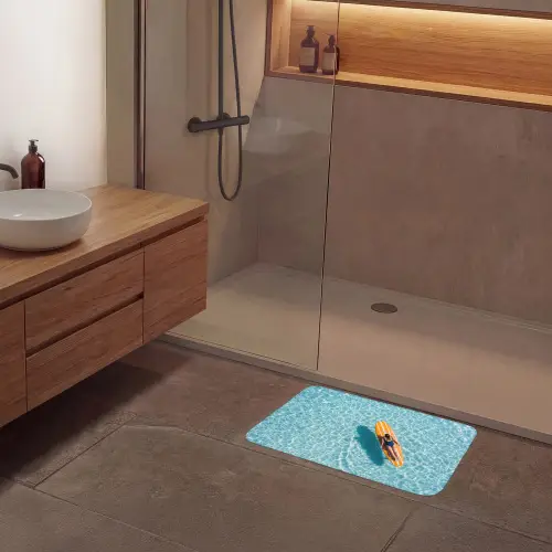 Surfboard - Water - Badpak - Oranje Badmat klein -sfeer2
