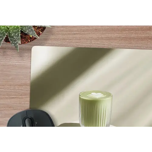 Matcha - Glas - Groen - Minimalistisch muismat rubber klein -closeup