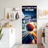 Basketballkorb mit Ball und Namensfeld. deurposter klein -sfeer5