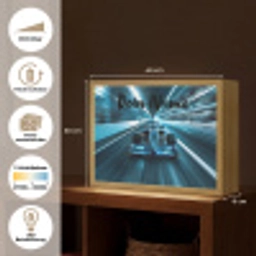 Race - Auto - Formule 1 - Jongens - Blauw Light Box met batterij (Wandlamp kind) middel -USP_websiteoverzichtDE