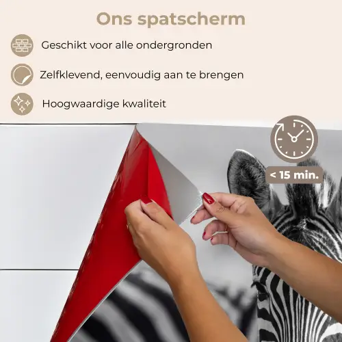 Zebra's - Zwart - Wit keuken achterwand spatscherm klein -spatscherm_NL