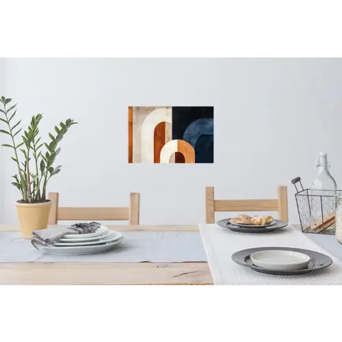 Abstract - Vormen - Donkerblauw Muursticker klein -eettafel