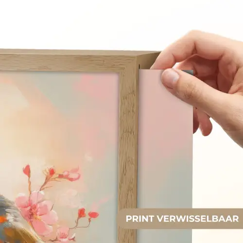 Roodborstjes - Sierlijk - Bloesemtak Light Box met batterij (Wandlamp) middel -USP_websiteprintNL