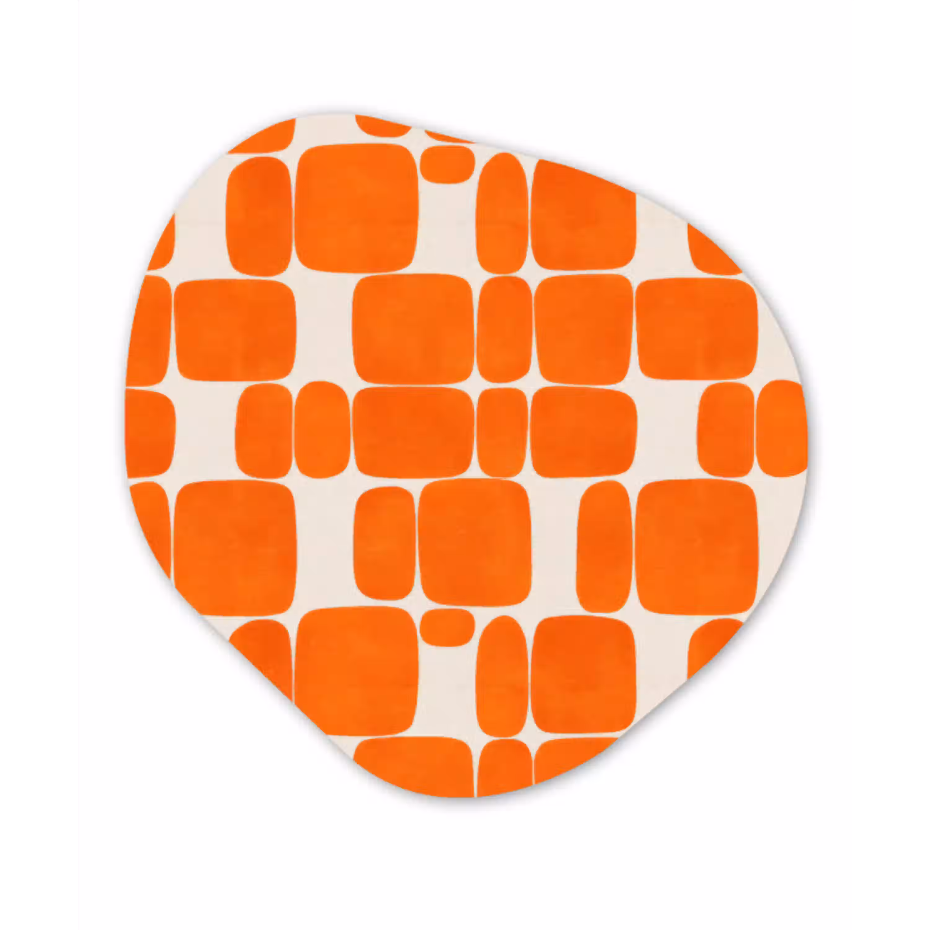 Patroon - Retro - Oranje Wandcirkel Organisch Forex 3mm klein 629 -3d