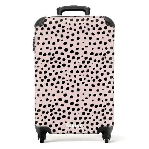 Dalmatiërpatroon op zachtroze NBS - Handbagage koffer - Kinderen Unisex middel -productfoto_recht