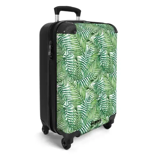 Palm bladeren patroon kleurrijk NBS - Handbagage koffer - Volwassenen Unisex middel -productfoto_3d