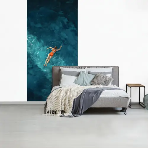 Vrouw - Water - Bikini - Oranje fotobehang vinyl groot -slaapkamer