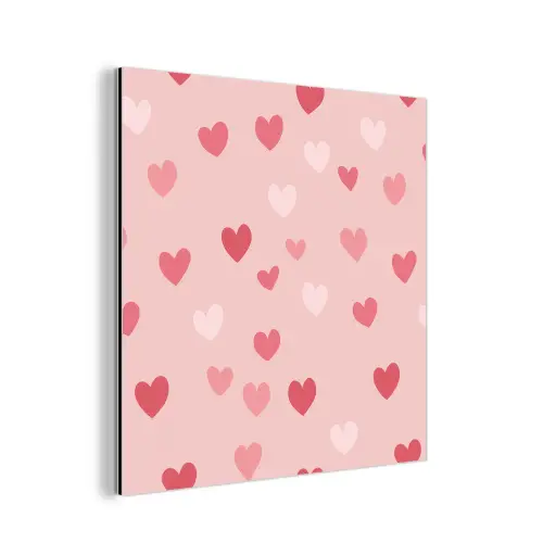 Hartjes - Patroon - Roze - Eenvoudig aluminium wit klein -3d