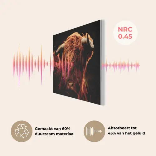 Schotse hooglander - Koe - Hoorns - Portret - Dieren PET vilt klein -USP_NL