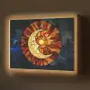 Mozaïek - Glas - Maan - Donkerblauw Light Box met batterij (Wandlamp) middel -z3d_website