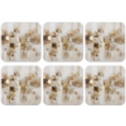 Abstracte vierkanten - Aardetonen - Mistig onderzetter kurk middel -zkaufland3dotto