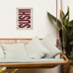 Sushi - Rood - Japandi - Decoratie tuinposter los doek klein -sfeer7