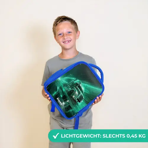 Vrachtwagen - Neon - Groen - Stad Kinderrugzak - Blauw middel -sfeer1_NL